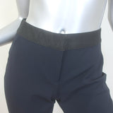 Veronica Beard Grosgrain-Trimmed Scuba Leggings Navy Size 8
