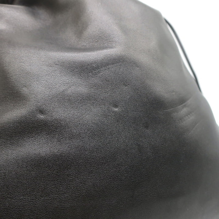 Prada Astrology Medium Crossbody Drawstring Bucket Bag Black Leather