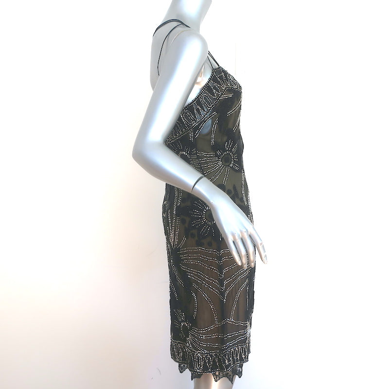 black chiffon cami dress Cami Strap Chiffon A-Line Bridesmaid Dress with Slit in Black, Black / 4