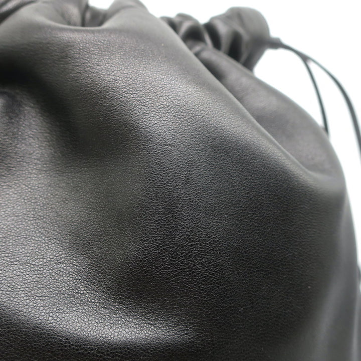 Prada Astrology Medium Crossbody Drawstring Bucket Bag Black Leather