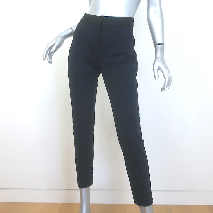 Veronica Beard Grosgrain-Trimmed Scuba Leggings Navy Size 8