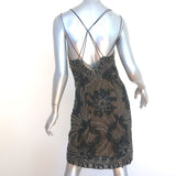 Tracy Reese Beaded Cami Dress Black Silk Chiffon Size 6