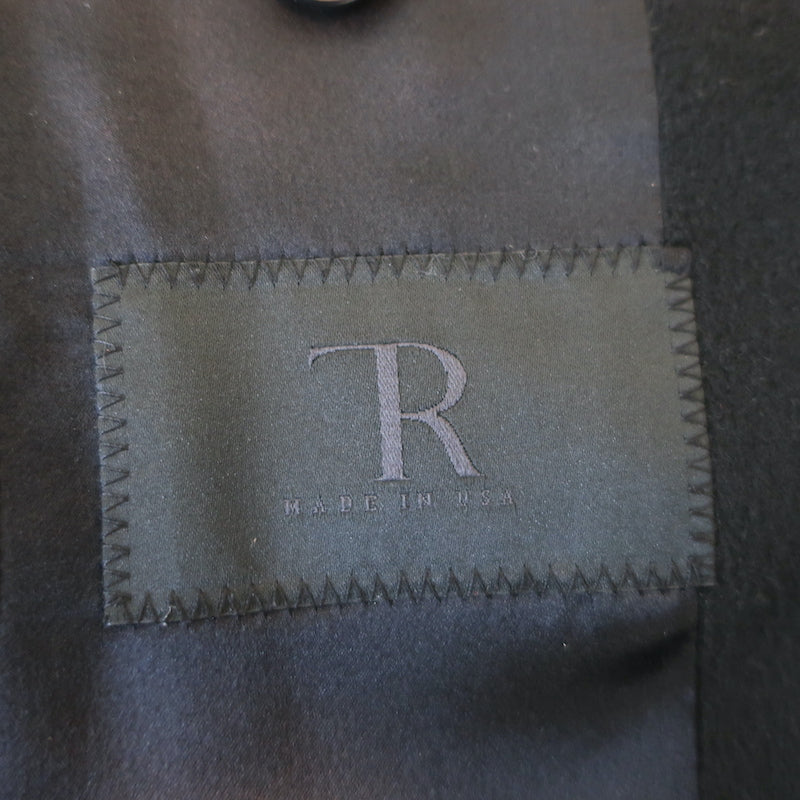 The Row Croc-Embossed Elbow Patch Blazer Black Size 4 Two-Button Jacket