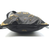 Prada Astrology Medium Crossbody Drawstring Bucket Bag Black Leather