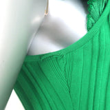 Alexander McQueen Sleeveless Ruffled Knit Maxi Dress Green Cotton Size Small