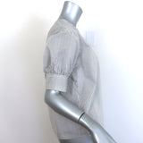 FRAME V-Neck Popover Top White/Black Striped Cotton Size Small