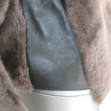 3.1 Phillip Lim Shearling Motorcycle Jacket Dark Brown Leather Size 6