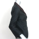 The Row Bicolor Blazer Black & Dark Brown Satin Size 4 Double Breasted Jacket