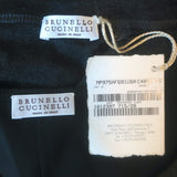 Brunello Cucinelli Ruffled Tulle-Hem Midi Dress Anthracite Size Extra Small NEW