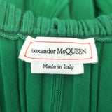 Alexander McQueen Sleeveless Ruffled Knit Maxi Dress Green Cotton Size Small