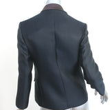 The Row Bicolor Blazer Black & Dark Brown Satin Size 4 Double Breasted Jacket
