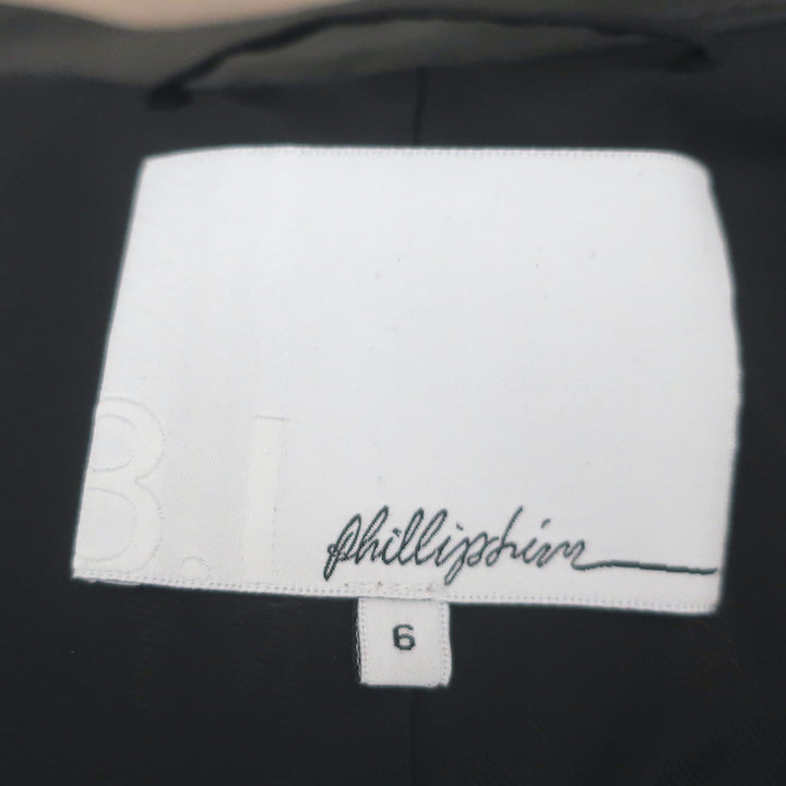 3.1 Phillip Lim Shearling Motorcycle Jacket Dark Brown Leather Size 6