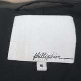 3.1 Phillip Lim Shearling Motorcycle Jacket Dark Brown Leather Size 6