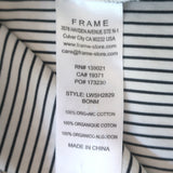 FRAME V-Neck Popover Top White/Black Striped Cotton Size Small