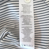 FRAME V-Neck Popover Top White/Black Striped Cotton Size Small