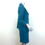 St. John Boutiques Textured Knit Three-Piece Skirt Suit Teal Size 12