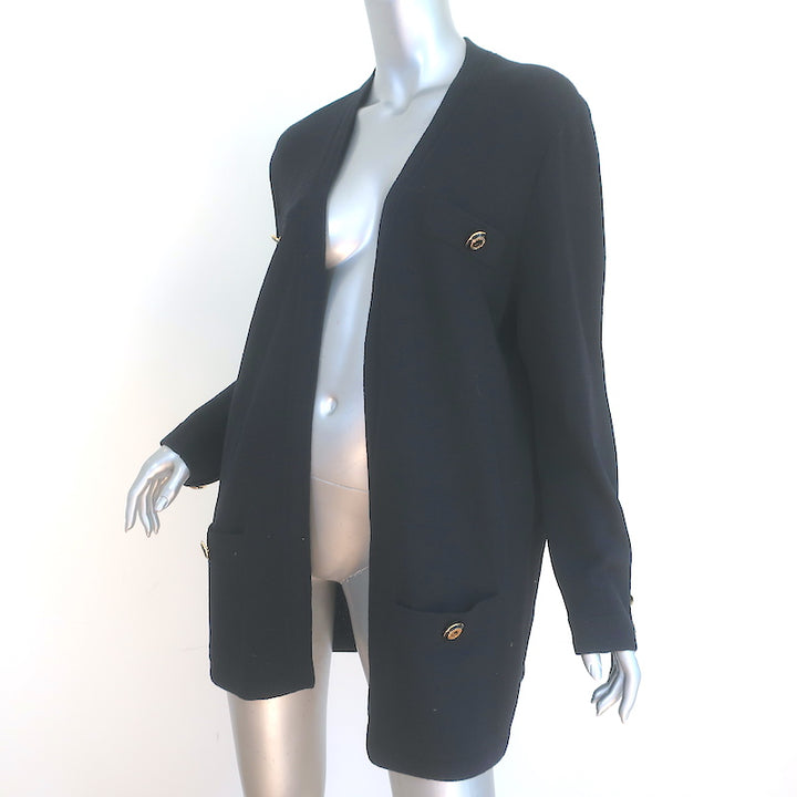 St. John Classics Santana Knit Open-Front Jacket Black Size Large