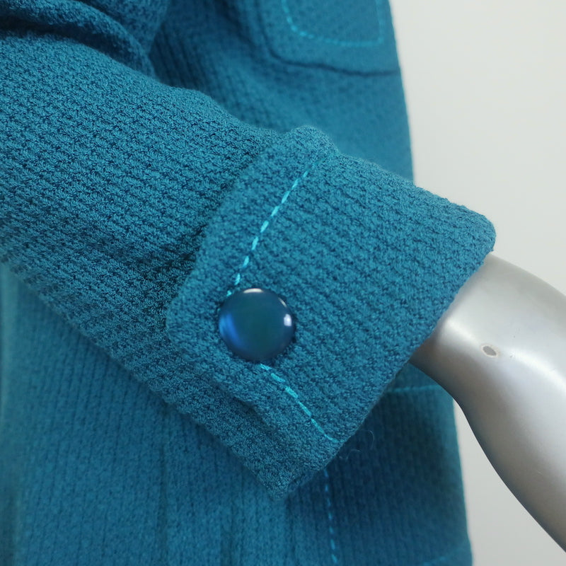 St. John Boutiques Textured Knit Three-Piece Skirt Suit Teal Size 12