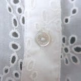 Nili Lotan Andree Eyelet-Embroidered Button Down Top Cream Cotton Size Small