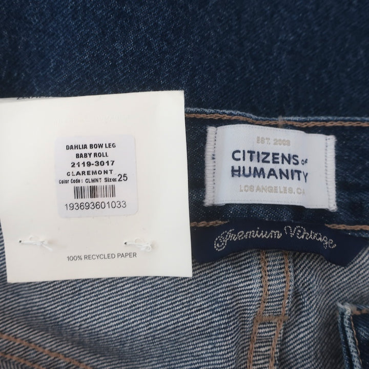 Citizens of Humanity Dahlia Bow Leg Jeans Baby Roll Blue Denim Size 25 NEW