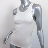 The Row Tank Top Ivory Semi-Sheer Ribbed Jersey Size Small