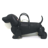Thom Browne Hector Dog Bag Black Grained Leather