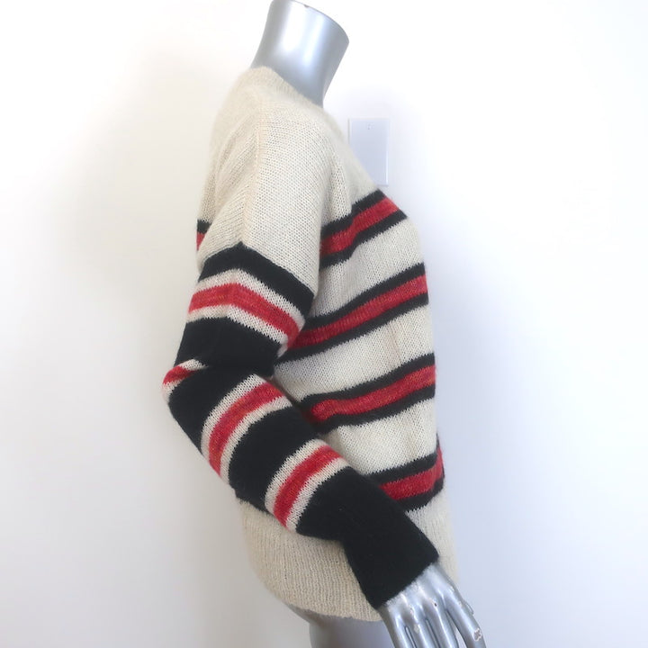 Isabel Marant Etoile Russel Striped Sweater Beige/Red Mohair-Blend Size 34