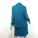 St. John Boutiques Textured Knit Three-Piece Skirt Suit Teal Size 12