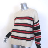 Isabel Marant Etoile Russel Striped Sweater Beige/Red Mohair-Blend Size 34