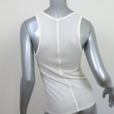 The Row Tank Top Ivory Semi-Sheer Ribbed Jersey Size Small