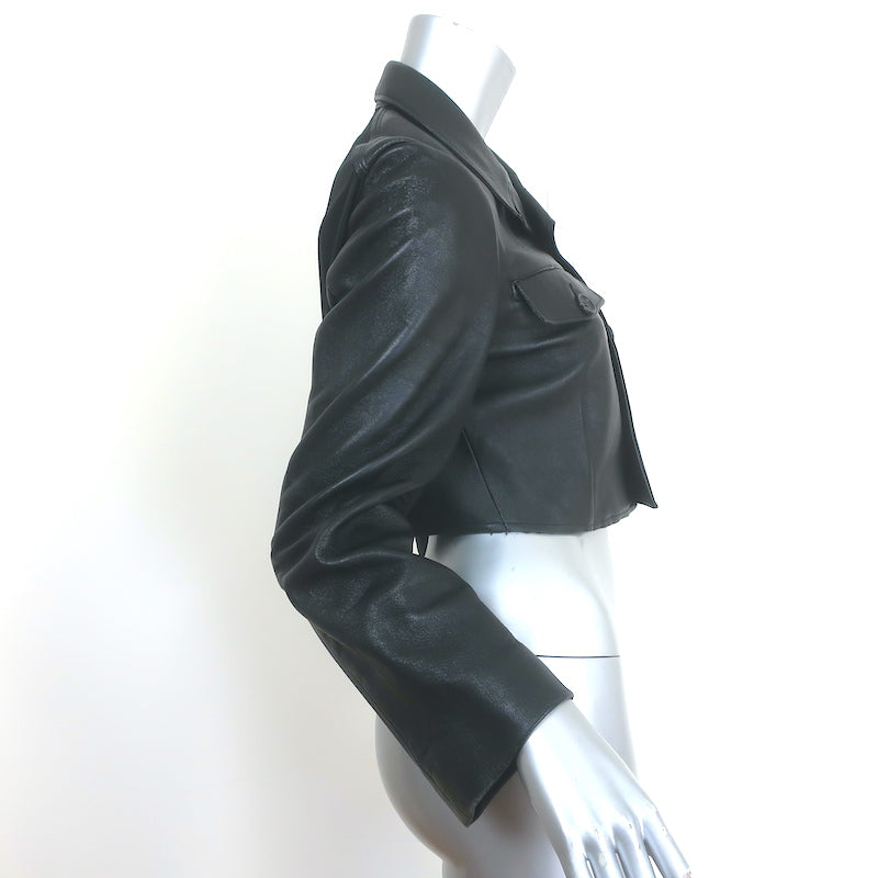 Comme des Garcons Cropped Leather Jacket Black Size Small