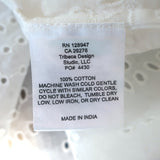 Nili Lotan Andree Eyelet-Embroidered Button Down Top Cream Cotton Size Small