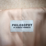 Philosophy di Alberta Ferretti Double Breasted Cape Jacket Beige Size US 6