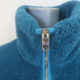 Aviator Nation Teddy Half-Zip Colorblock Pullover Jacket Capri Blue Size Medium