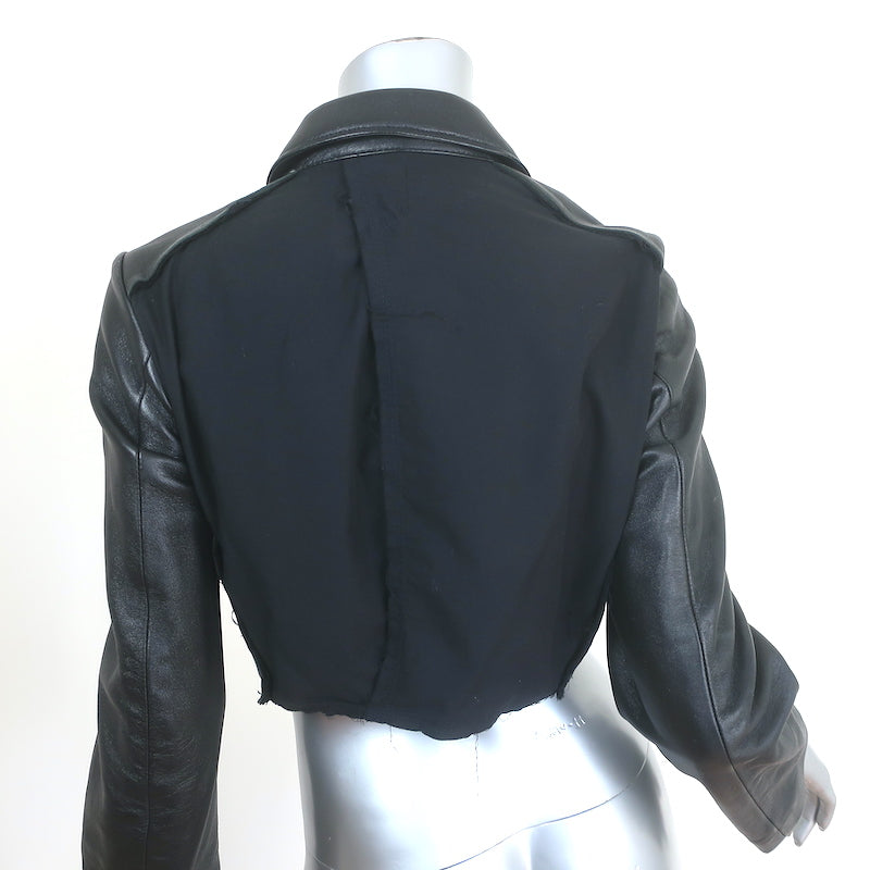 Comme des Garcons Cropped Leather Jacket Black Size Small
