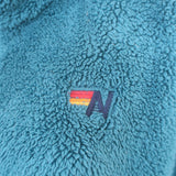 Aviator Nation Teddy Half-Zip Colorblock Pullover Jacket Capri Blue Size Medium