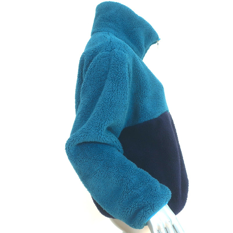 Aviator Nation Teddy Half-Zip Colorblock Pullover Jacket Capri Blue Size Medium