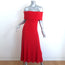 Mara Hoffman Imogen Off the Shoulder Midi Dress Red Ribbed Knit Size Medium