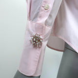 JED Button Down Shirt Pink Pinstripe Cotton Size Extra Small Long Sleeve Top