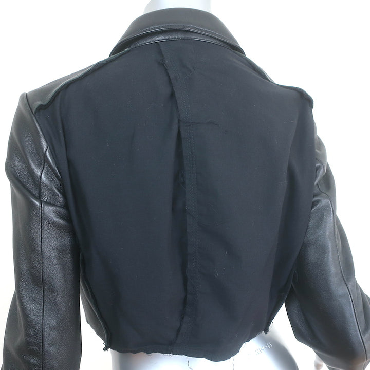 Comme des Garcons Cropped Leather Jacket Black Size Small