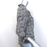 St. John Collection Checked Metallic Tweed Zip-Up Jacket Gray/Rose Gold Size 10