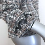 St. John Collection Checked Metallic Tweed Zip-Up Jacket Gray/Rose Gold Size 10