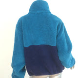 Aviator Nation Teddy Half-Zip Colorblock Pullover Jacket Capri Blue Size Medium