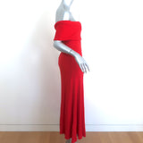 Mara Hoffman Imogen Off the Shoulder Midi Dress Red Ribbed Knit Size Medium