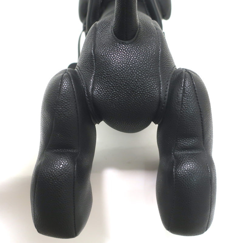 Thom Browne Hector Dog Bag Black Grained Leather