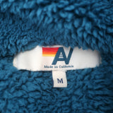 Aviator Nation Teddy Half-Zip Colorblock Pullover Jacket Capri Blue Size Medium