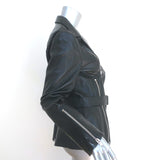 Alexander McQueen Snake-Embossed Leather Biker Jacket Black Size 48 NEW