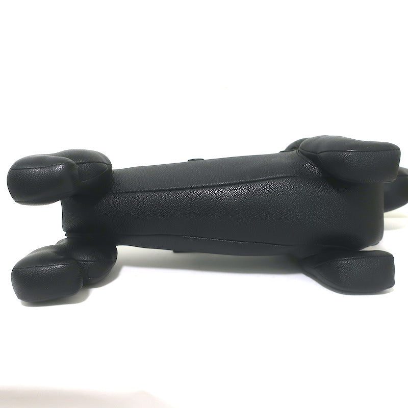 Thom Browne Hector Dog Bag Black Grained Leather
