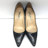 Jimmy Choo Pumps Black Leather Size 37 Pointed Toe Heels