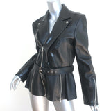 Alexander McQueen Snake-Embossed Leather Biker Jacket Black Size 48 NEW